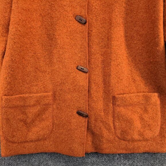 Sigrid Olsen Clothing Women's Jacket Orange Small Long Sleeve Lambswool - Picture 4 of 14
